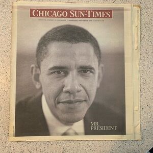 CHICAGO SUN-TIMES PRESIDENT OBAMA newspaper November 2008
